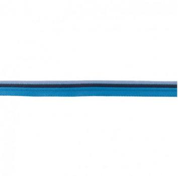 Paspelband - dreifarbig - blau/dunkelblau/hellblau - 18 mm